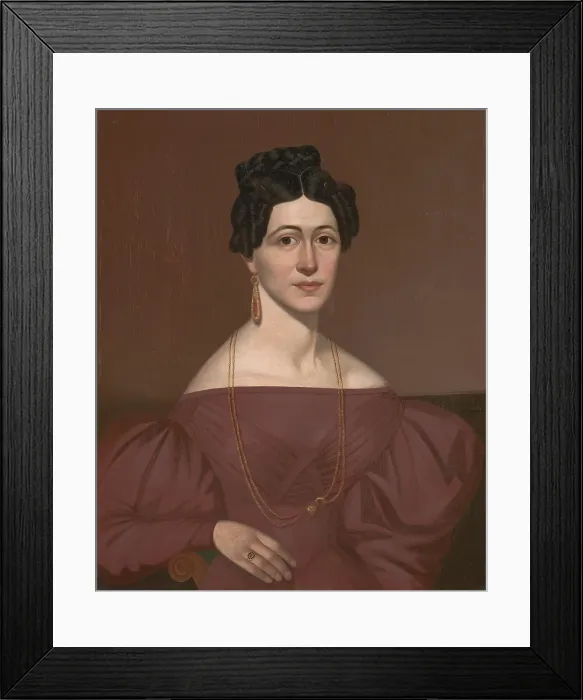 Framed Print : Portrait of Eliza C. Ayres, about 1840. Creator: Orlando Hand Bears Framed Print : Portrait of Eliza C. Ayres, about 1840. Creator: Orlando Hand Bears
