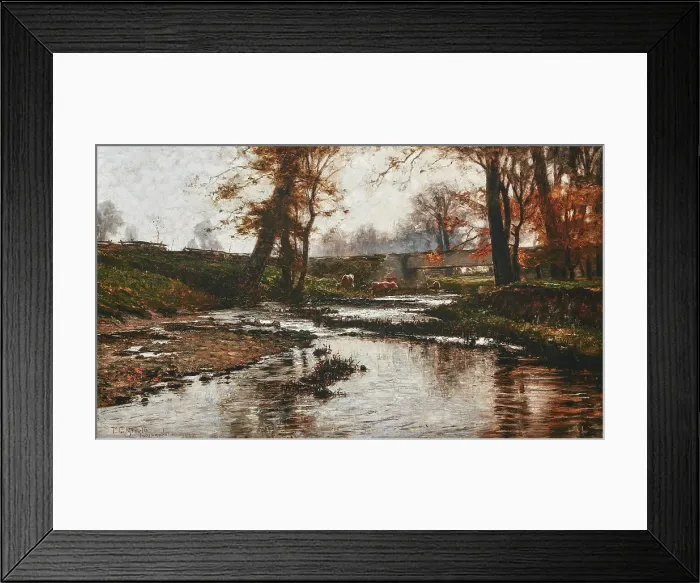 Framed Print : Pleasant Run, 1885. Creator: Theodore Clement Steele Framed Print : Pleasant Run, 1885. Creator: Theodore Clement Steele