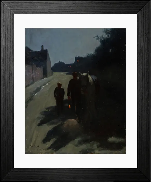 Framed Print : Moonlight (On the Road at Night), 1885. Creator: Otto Stark Framed Print : Moonlight (On the Road at Night), 1885. Creator: Otto Stark