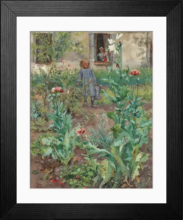 Framed Print : Garden in Paris, 1885. Creator: Otto Stark