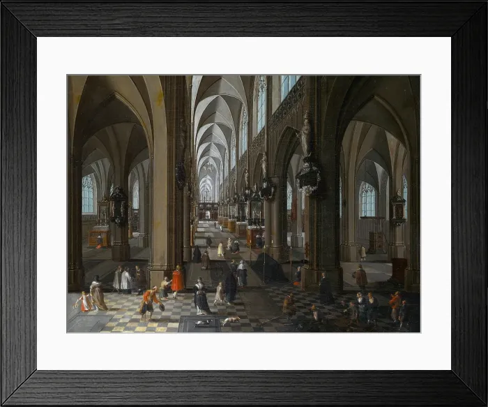 Framed Print : Interior of Antwerp Cathedral, 1651. Creator: Peeter Neeffs the Elder Framed Print : Interior of Antwerp Cathedral, 1651. Creator: Peeter Neeffs the Elder