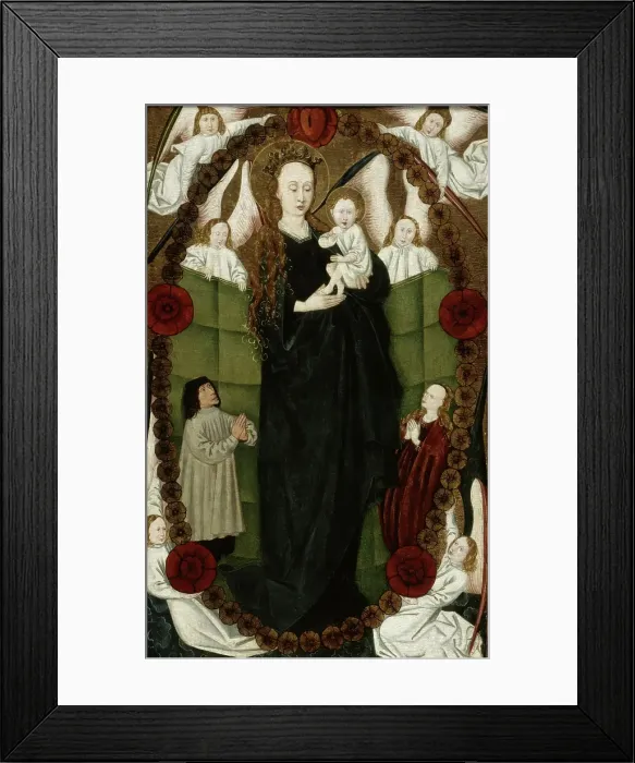 Framed Print : Virgin of the Rosary with Patrons and Angels, about 1480. Creator: Unknown Framed Print : Virgin of the Rosary with Patrons and Angels, about 1480. Creator: Unknown