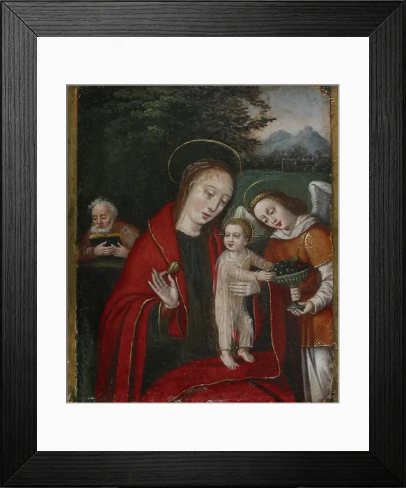 Framed Print : Holy Family with an Angel, about 1540. Creator: Unknown Framed Print : Holy Family with an Angel, about 1540. Creator: Unknown