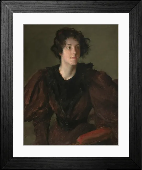 Framed Print : Study of a Young Woman, 1883-1887. Creator: William Merritt Chase Framed Print : Study of a Young Woman, 1883-1887. Creator: William Merritt Chase