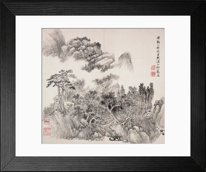 Framed Print : Album after old masters and poems, 1650-1717. Creator: Wang Hui Framed Print : Album after old masters and poems, 1650-1717. Creator: Wang Hui
