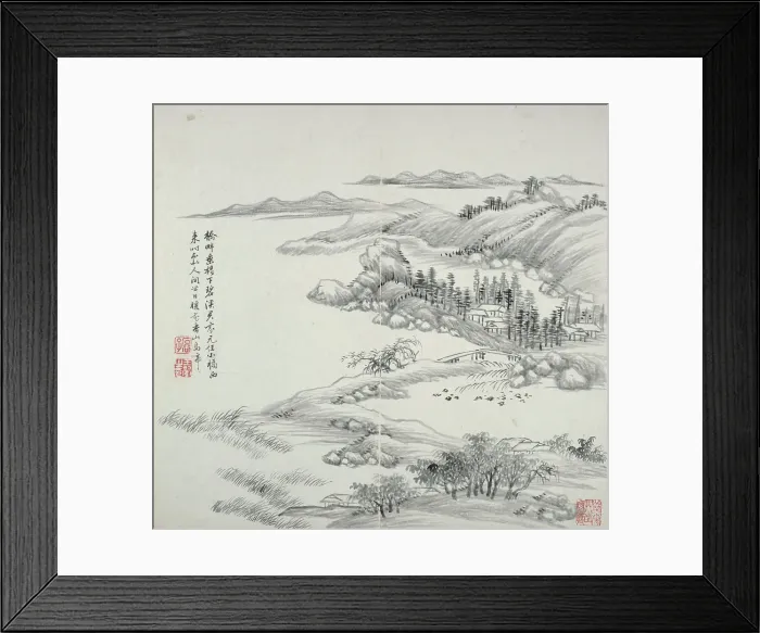 Framed Print : Album after old masters and poems, 1650-1717. Creator: Wang Hui Framed Print : Album after old masters and poems, 1650-1717. Creator: Wang Hui