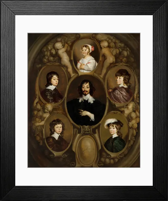 Framed Print : Portrait of Constantijn Huygens (1596-1687) and his Five Children. Creator: Adriaen Hanneman Framed Print : Portrait of Constantijn Huygens (1596-1687) and his Five Children. Creator: Adriaen Hanneman