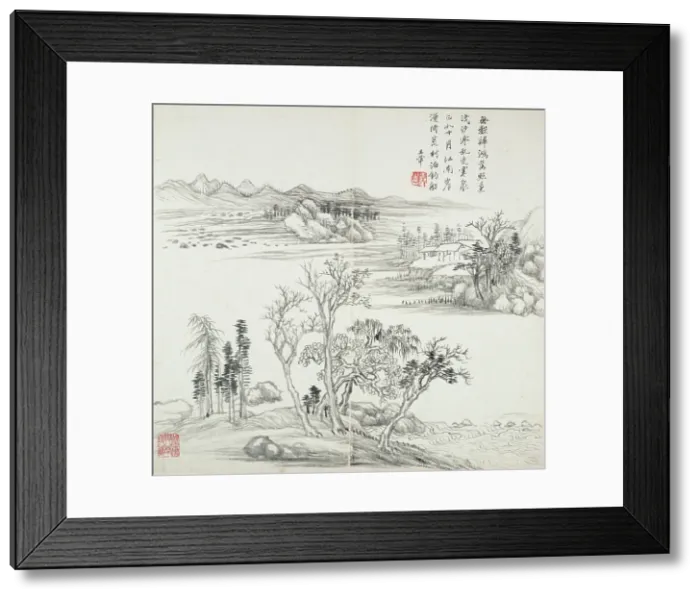 Framed Print : Album after old masters and poems, 1650-1717. Creator: Wang Hui Framed Print : Album after old masters and poems, 1650-1717. Creator: Wang Hui