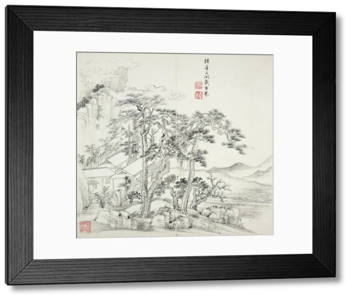 Framed Print : Album after old masters and poems, 1650-1717. Creator: Wang Hui Framed Print : Album after old masters and poems, 1650-1717. Creator: Wang Hui