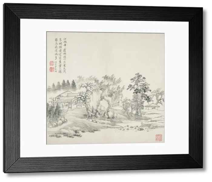 Framed Print : Album after old masters and poems, 1650-1717. Creator: Wang Hui Framed Print : Album after old masters and poems, 1650-1717. Creator: Wang Hui