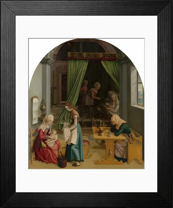 Framed Print : The Birth of Mary. Creator: Anon Framed Print : The Birth of Mary. Creator: Anon