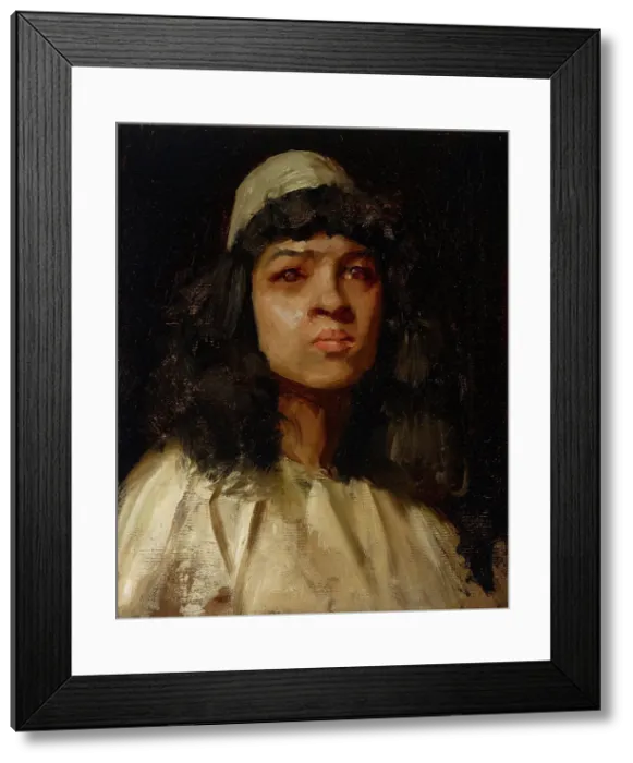 Framed Print : Study Head, about 1889-1891. Creator: William Merritt Chase