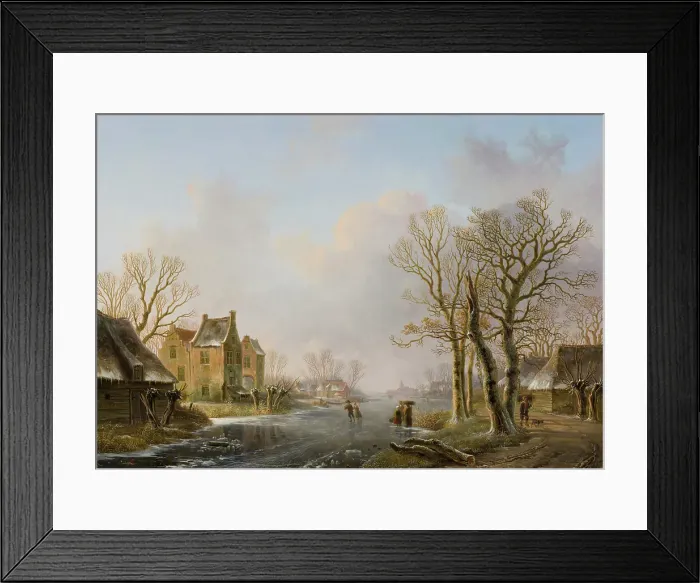 Framed Print : Skaters on a Frozen River, Dordrecht, 1849. Creator: Willem de Klerk Framed Print : Skaters on a Frozen River, Dordrecht, 1849. Creator: Willem de Klerk