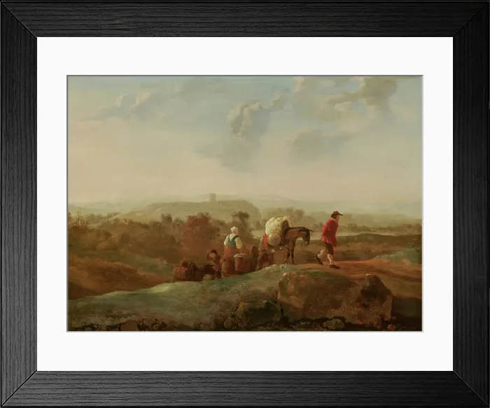 Framed Print : Migrating Peasants in a Southern Landscape, c1660-1680s. Creator: Follower of Aelbert Cuyp Framed Print : Migrating Peasants in a Southern Landscape, c1660-1680s. Creator: Follower of Aelbert Cuyp
