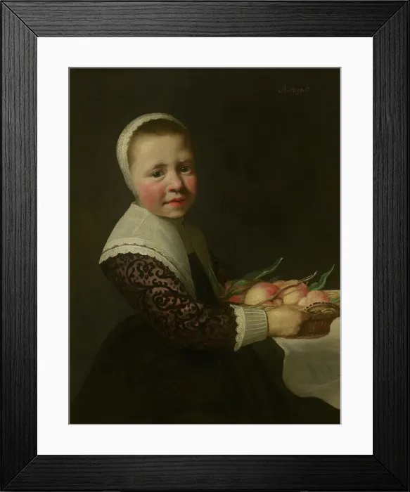 Framed Print : Portrait of a Girl with Peaches. Creator: Aelbert Cuyp Framed Print : Portrait of a Girl with Peaches. Creator: Aelbert Cuyp