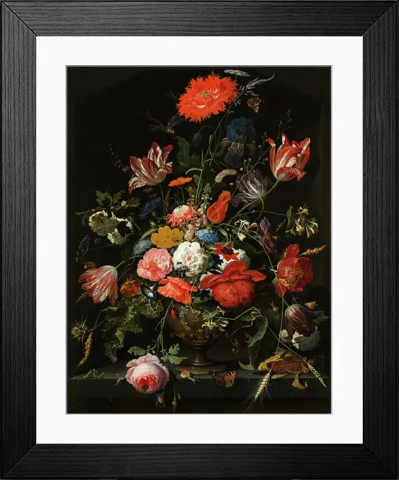 Framed Print : Flowers in a Metal Vase, 1670. Creator: Abraham Mignon Framed Print : Flowers in a Metal Vase, 1670. Creator: Abraham Mignon