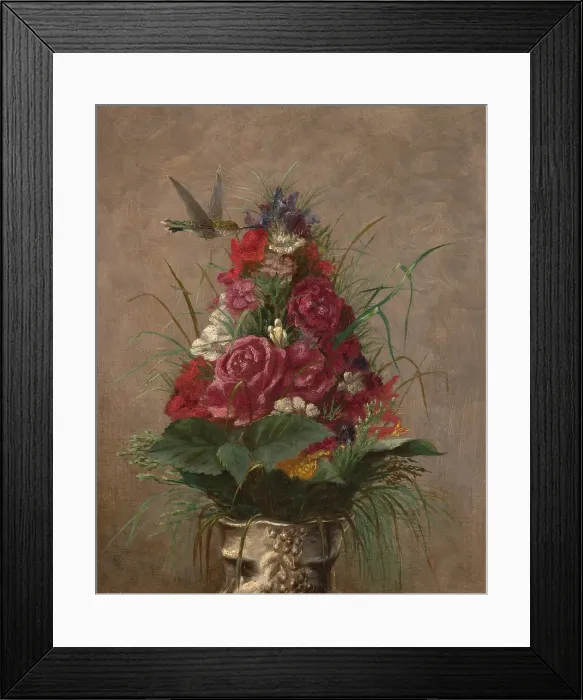 Framed Print : Still Life with Hummingbird, 1870. Creator: William Merritt Chase Framed Print : Still Life with Hummingbird, 1870. Creator: William Merritt Chase