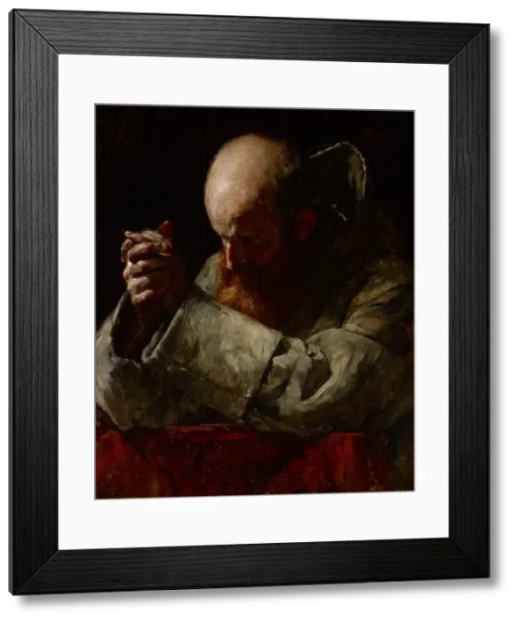 Framed Print : Praying Monk, about 1882-1885. Creator: William Forsyth Framed Print : Praying Monk, about 1882-1885. Creator: William Forsyth