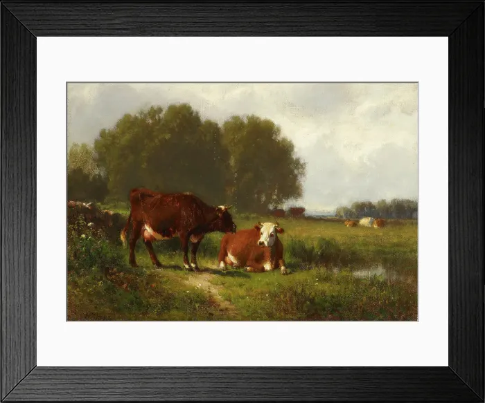 Framed Print : Landscape with Cows, date unknown, c1850-1890. Creator: William Hart Framed Print : Landscape with Cows, date unknown, c1850-1890. Creator: William Hart