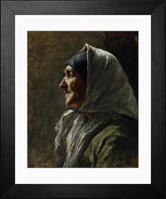 Framed Print : Study Head (Old Woman) (recto), study head, old man (verso), about 1883-1884. Creator: William Forsyth Framed Print : Study Head (Old Woman) (recto), study head, old man (verso), about 1883-1884. Creator: William Forsyth
