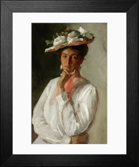 Framed Print : Woman in White, 1902. Creator: William Merritt Chase Framed Print : Woman in White, 1902. Creator: William Merritt Chase
