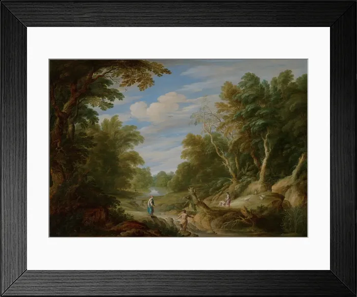 Framed Print : Wooded Landscape with Figures, c1620-1650s. Creators: Alexander Keirincx, Cornelis van Poelenburgh Framed Print : Wooded Landscape with Figures, c1620-1650s. Creators: Alexander Keirincx, Cornelis van Poelenburgh