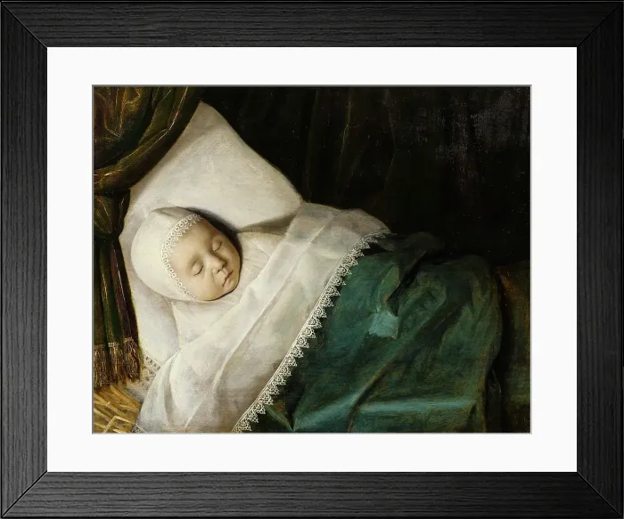 Framed Print : A Child of the Honigh Family on its Deathbed. Creator: Anon Framed Print : A Child of the Honigh Family on its Deathbed. Creator: Anon