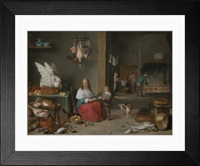 Framed Print : Kitchen Interior, 1644. Creator: David Teniers II Framed Print : Kitchen Interior, 1644. Creator: David Teniers II