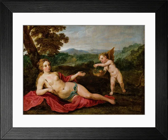 Framed Print : Venus and Cupid. Creator: David Teniers II Framed Print : Venus and Cupid. Creator: David Teniers II
