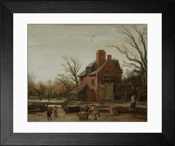 Framed Print : Winter Landscape with Farmhouse, c1610-1630. Creator: Esaias van de Velde Framed Print : Winter Landscape with Farmhouse, c1610-1630. Creator: Esaias van de Velde
