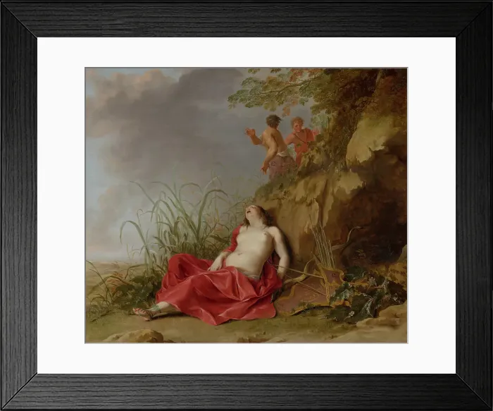 Framed Print : A Hunting Nymph, Asleep. Creator: Dirck van der Lisse Framed Print : A Hunting Nymph, Asleep. Creator: Dirck van der Lisse