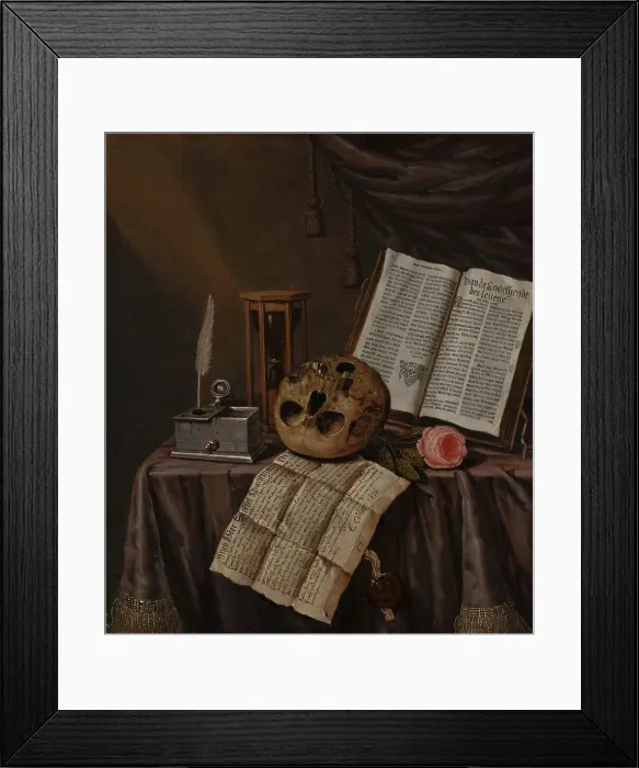 Framed Print : Vanitas Still Life, c1660-1700. Creator: Edwaert Collier Framed Print : Vanitas Still Life, c1660-1700. Creator: Edwaert Collier
