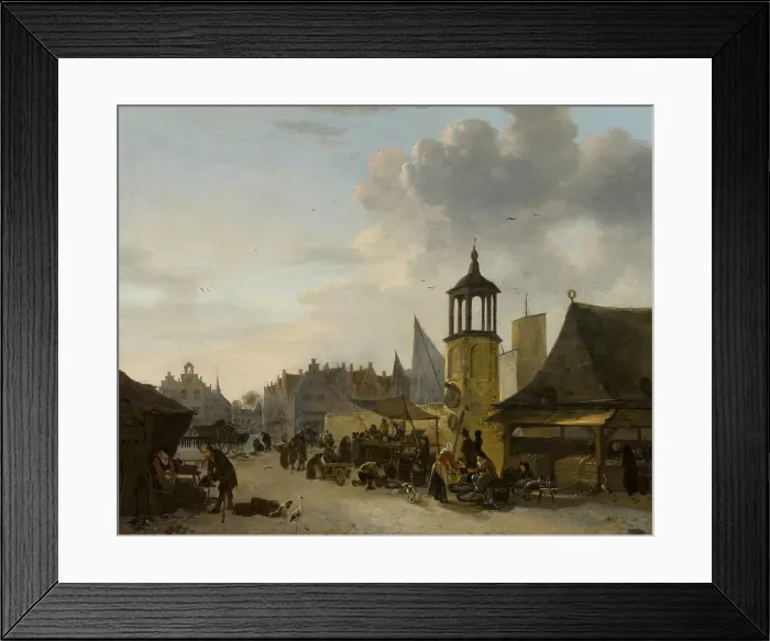 Framed Print : A Fish Market. Creator: Egbert van der Poel Framed Print : A Fish Market. Creator: Egbert van der Poel