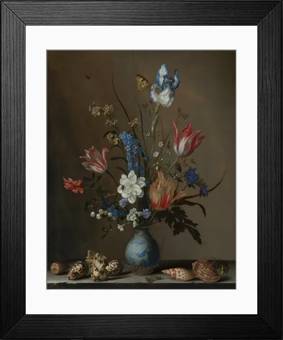 Framed Print : Flowers in a Wan-Li Vase, with Shells, c1620-1650. Creator: Balthasar van der Ast Framed Print : Flowers in a Wan-Li Vase, with Shells, c1620-1650. Creator: Balthasar van der Ast