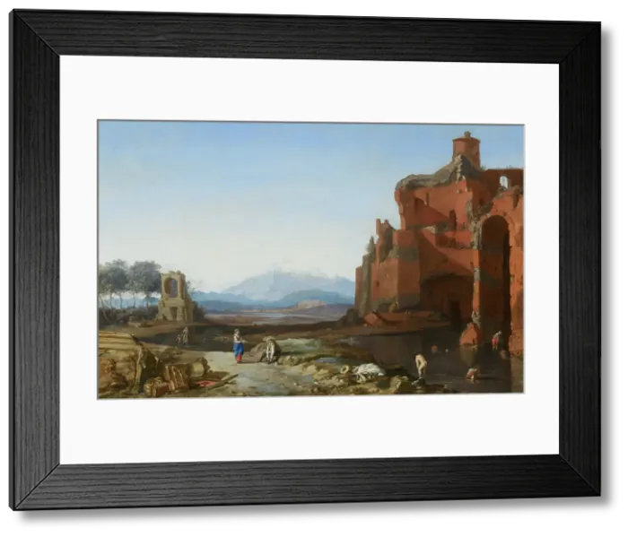 Framed Print : Italian Landscape with the Aurelian Wall, c1620-1650. Creator: Bartholomeus Breenbergh Framed Print : Italian Landscape with the Aurelian Wall, c1620-1650. Creator: Bartholomeus Breenbergh