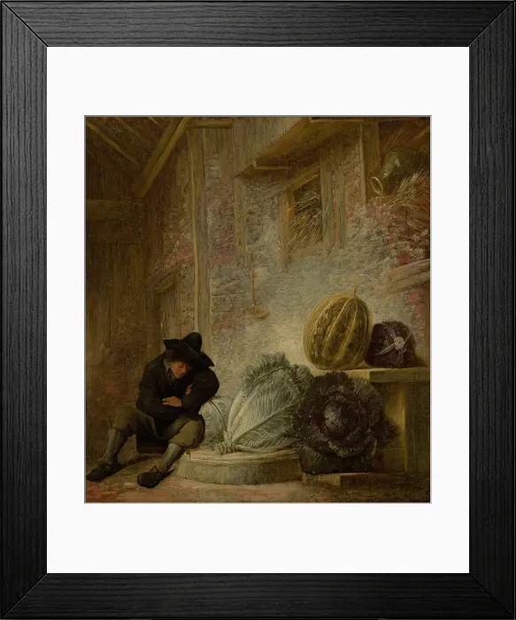 Framed Print : Boy Sleeping in a Barn. Creator: Francois Ryckhals Framed Print : Boy Sleeping in a Barn. Creator: Francois Ryckhals