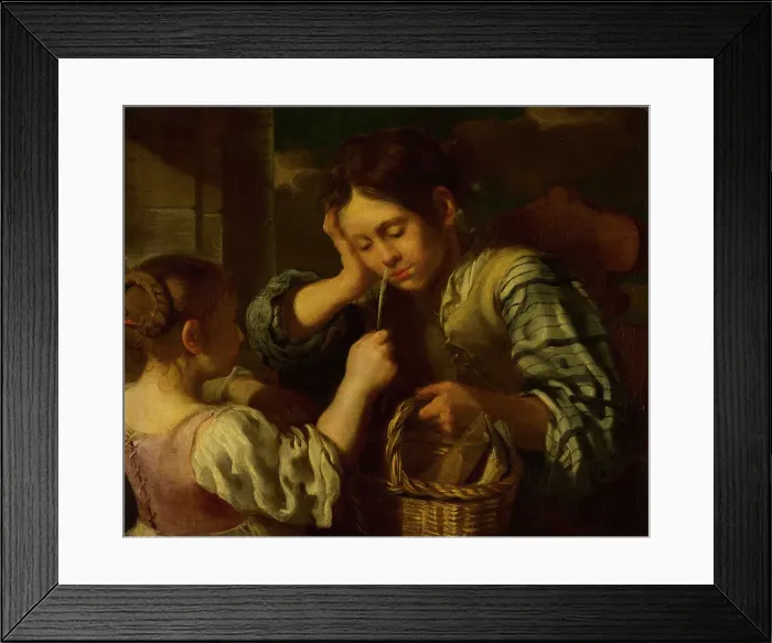 Framed Print : Girl Teasing a Boy. Creator: Bernhard Keil Framed Print : Girl Teasing a Boy. Creator: Bernhard Keil