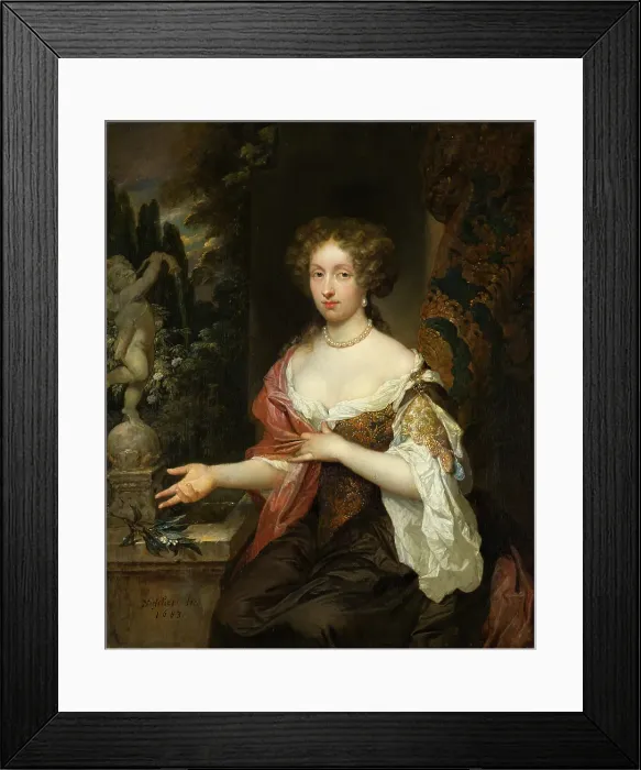 Framed Print : Portrait of Maria Timmers (1658-1753). Creator: Gaspar Netscher Framed Print : Portrait of Maria Timmers (1658-1753). Creator: Gaspar Netscher