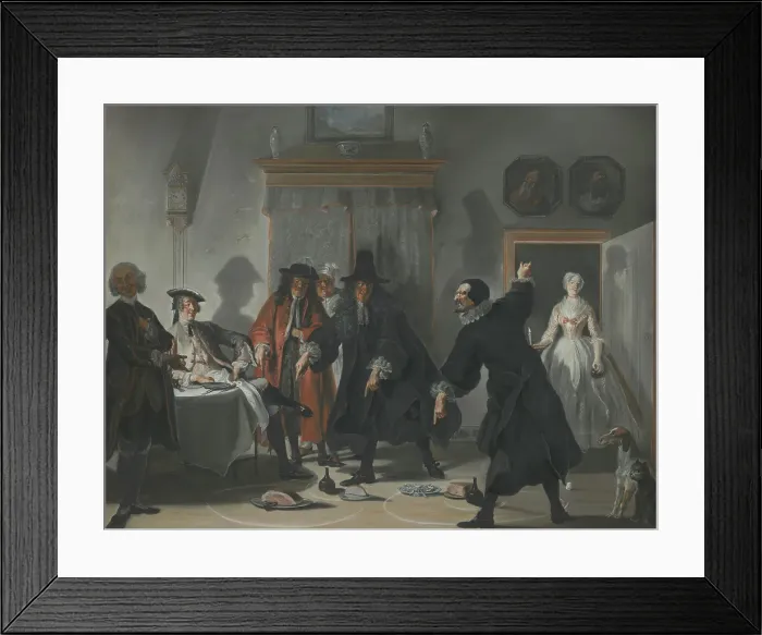 Framed Print : The Mathematicians or the Young Lady Who Fled: The Dispute.. c1720-1750. Creator: Cornelis Troost Framed Print : The Mathematicians or the Young Lady Who Fled: The Dispute.. c1720-1750. Creator: Cornelis Troost