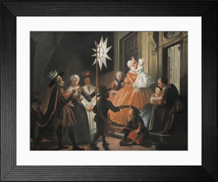 Framed Print : Singing Round the Star on Twelfth Night, c1720-1750. Creator: Cornelis Troost Framed Print : Singing Round the Star on Twelfth Night, c1720-1750. Creator: Cornelis Troost