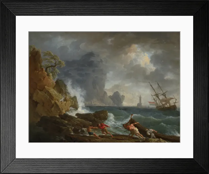 Framed Print : An Italian Harbour in Stormy Weather. Creator: Claude-Joseph Vernet Framed Print : An Italian Harbour in Stormy Weather. Creator: Claude-Joseph Vernet