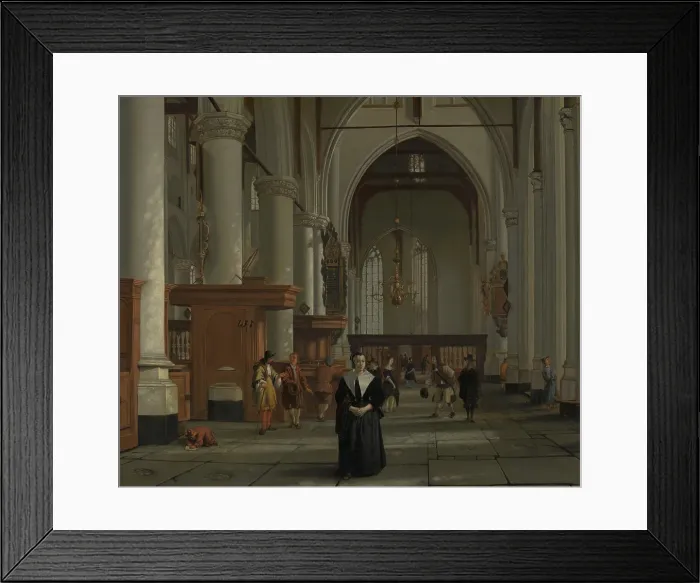 Framed Print : Interior of the Laurenskerk in Rotterdam, c1665-1667. Creator: Cornelis de Man Framed Print : Interior of the Laurenskerk in Rotterdam, c1665-1667. Creator: Cornelis de Man