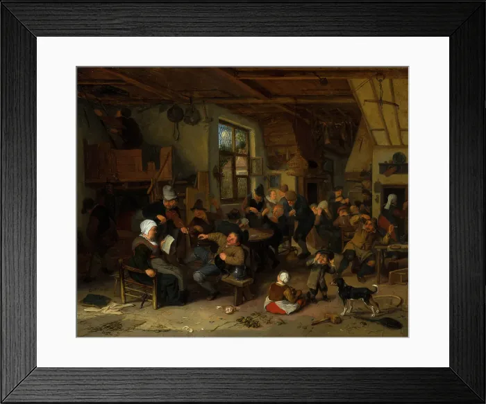 Framed Print : Peasant Inn. Creators: Cornelis Dusart, Adriaen van Ostade Framed Print : Peasant Inn. Creators: Cornelis Dusart, Adriaen van Ostade