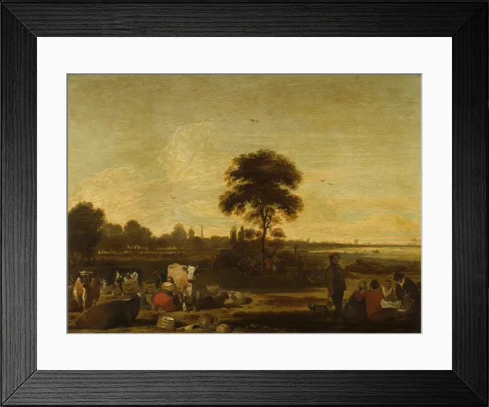 Framed Print : Landscape with Herdsmen and Cattle, c1630-1680. Creator: Cornelis Saftleven Framed Print : Landscape with Herdsmen and Cattle, c1630-1680. Creator: Cornelis Saftleven