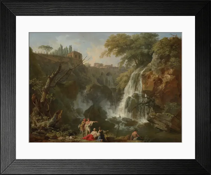 Framed Print : The Waterfalls at Tivoli, with the Villa of Maecenas. Creator: Claude-Joseph Vernet Framed Print : The Waterfalls at Tivoli, with the Villa of Maecenas. Creator: Claude-Joseph Vernet