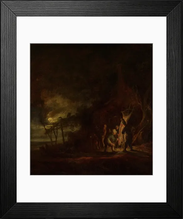 Framed Print : Slaughtered Pig in a Moonlit Landscape, c1630-1670. Creator: Cornelis Symonsz van der Schalcke Framed Print : Slaughtered Pig in a Moonlit Landscape, c1630-1670. Creator: Cornelis Symonsz van der Schalcke