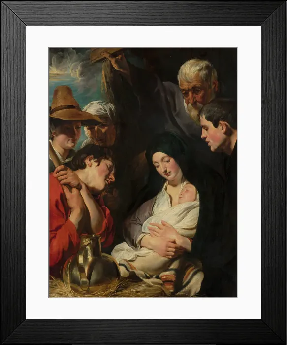Framed Print : The Adoration of the Shepherds. Creator: Jacob Jordaens I Framed Print : The Adoration of the Shepherds. Creator: Jacob Jordaens I