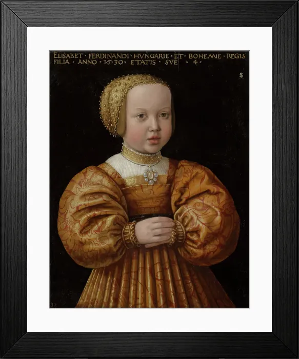 Framed Print : Portrait of Elisabeth of Austria (1526-1545), Aged Four. Creator: Jakob Seisenegger Framed Print : Portrait of Elisabeth of Austria (1526-1545), Aged Four. Creator: Jakob Seisenegger