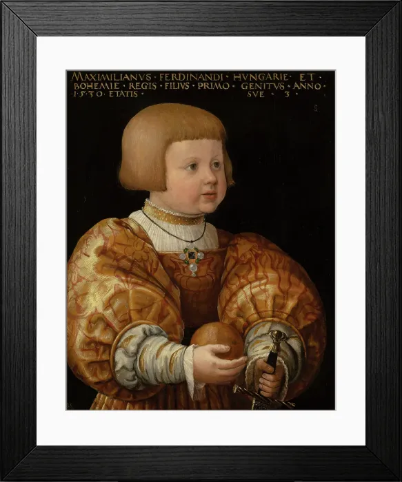 Framed Print : Portrait of Maximilian of Austria (1527-1576), Aged Three. Creator: Jakob Seisenegger Framed Print : Portrait of Maximilian of Austria (1527-1576), Aged Three. Creator: Jakob Seisenegger