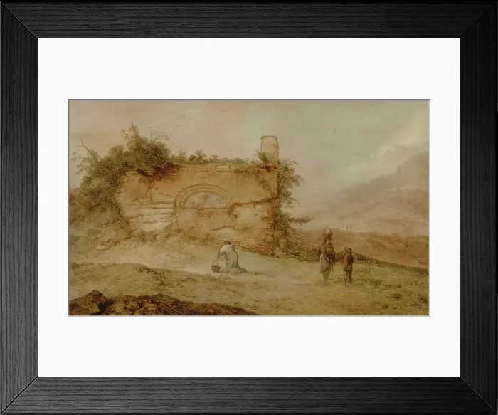 Framed Print : Italian Landscape with Ruins, c1620-1680. Creator: Jacobus Mancadan Framed Print : Italian Landscape with Ruins, c1620-1680. Creator: Jacobus Mancadan
